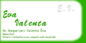 eva valenta business card