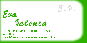 eva valenta business card